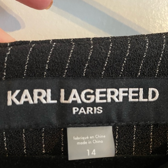 Karl Lagerfeld Navy and White Pinstripe Dress - Picture 7 of 9